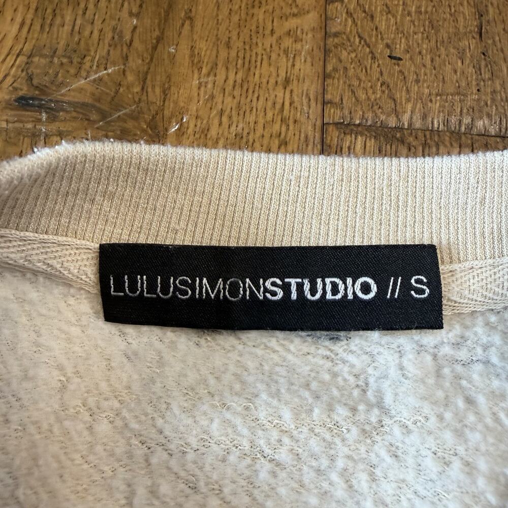 VICI LULUSIMONSTUDIO Dreamer Sweatshirt Womens Sz S Oversized Distressed - Picture 2 of 6